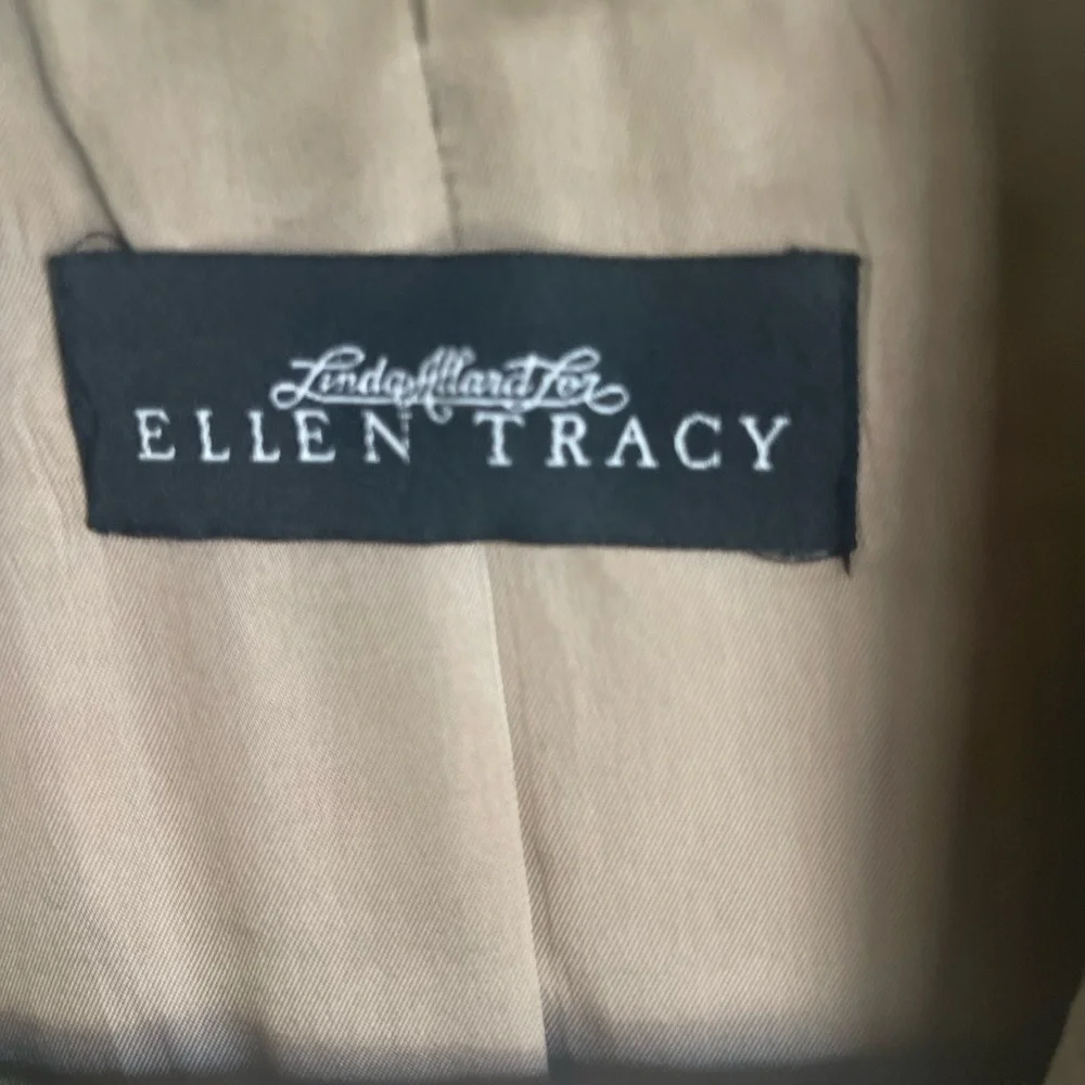 Linda Allard for Ellen Tracy Size 10 Classic Linen Lined Blazer - Picture 3 of 8